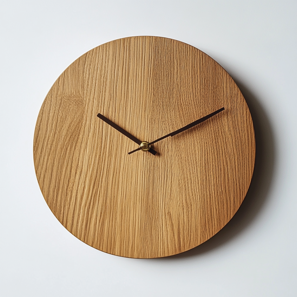 Fdkwv Nordic Style Wall Clock - Minimalist Natural Wood Design Without Numbers - Silent Decorative Clock for Modern Home & Bedroom