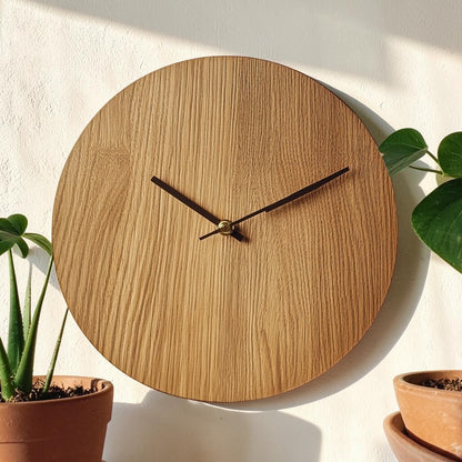 Fdkwv Nordic Style Wall Clock - Minimalist Natural Wood Design Without Numbers - Silent Decorative Clock for Modern Home & Bedroom