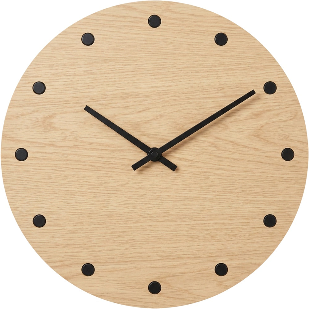 Fdkwv Oak Dot Marker Numberless Wall Clock Natural - Product view
