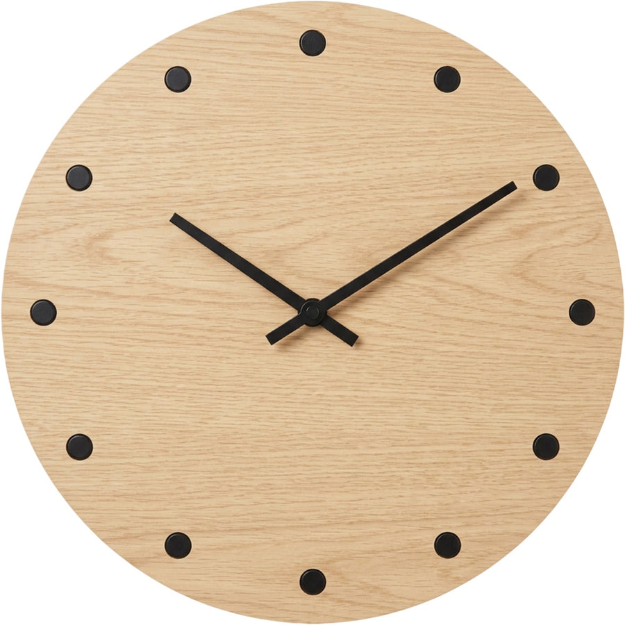 Fdkwv Oak Dot Marker Numberless Wall Clock Natural